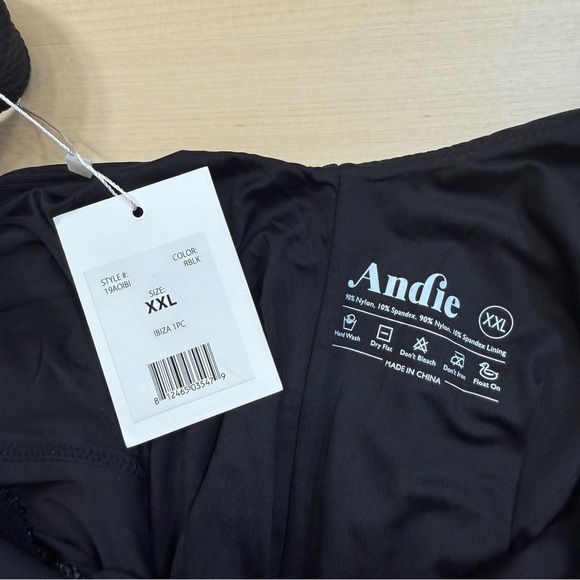 Andie Swim Ibiza One Piece Black Swimsuit Women’s XXL NEW Ribbed - Picture 5 of 6
